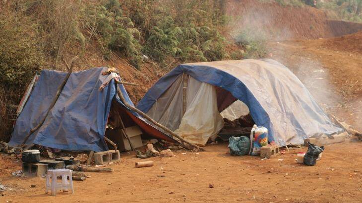 The living conditions for Myanmar refugees are makeshift and often squalid.   Photo: Sanghee Liu