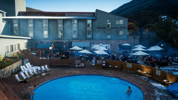 Poolside at the Thredbo Alpine Hotel.