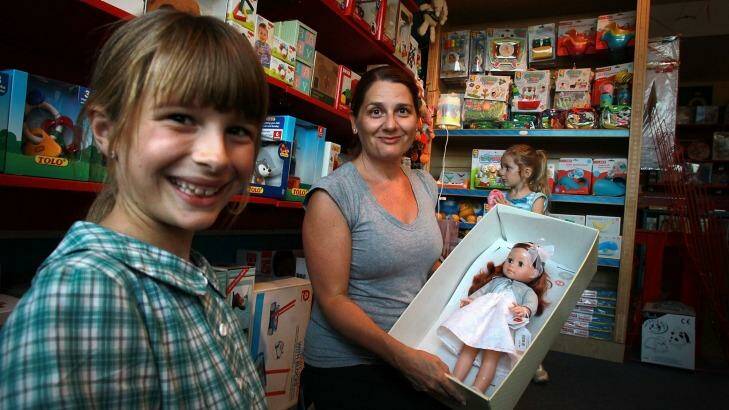 Taitum Watts, 9, of Dulwich Hill, with her mother Shannon and sister Faryn at Monkey Puzzle in Summer Hill. Photo: Ben Rushton