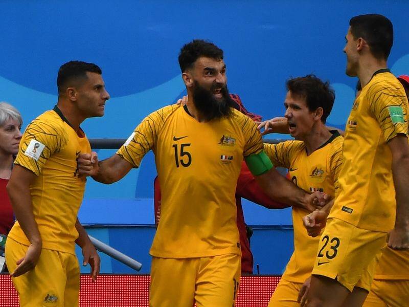 Mile Jedinak (2nd from right) says Australia must accept the VAR technology.