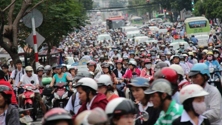 Busy traffic in Saigon, Vietnam. Photo: Thomas Janisch
