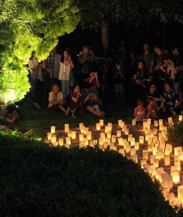 Some of the 2000 candles lit for the Nara Candle Festival at the Nara Peace Park.  Photo: Graham Tidy