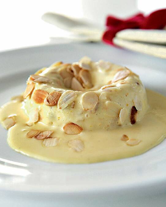 Steve Manfredi's panettone puddings with crema inglese <a href="http://www.goodfood.com.au/good-food/christmas-feasts/recipe/panettone-puddings-with-crema-inglese-20131212-2z780.html"><b>(recipe here).</b></a> Photo: Jennifer Soo