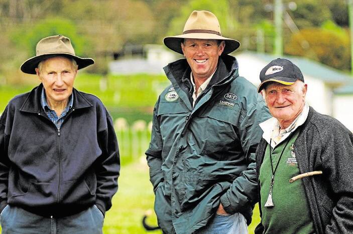 Neil Johnston, of Meander, Bernard McGlashan, of Hamilton, and Lyall Kelly, of Ulverstone, at the Meander Valley trial. Picture: PETER SANDERS