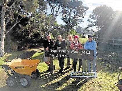 Phillip Edwards, Pat Doolan, Mike Boyden, Philip Craw and Mick Waddingham at the completed Greens Beach Walking Track.