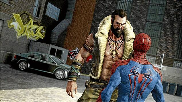 A scene from the new game The Amazing Spiderman 2.
