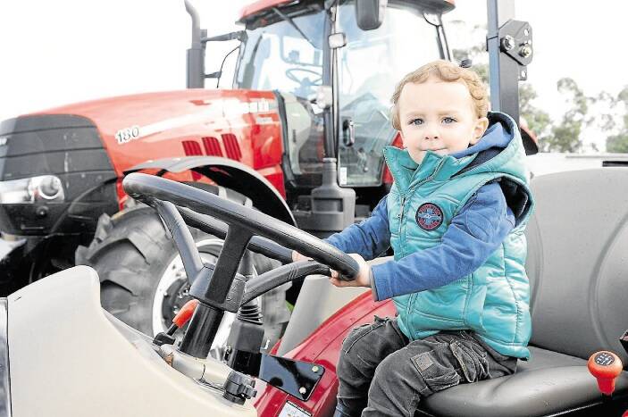 Four-year-old Elliott Hughes, of Launceston, enjoying the 2014 Campbell Town Show. Picture: PAUL SCAMBLER.