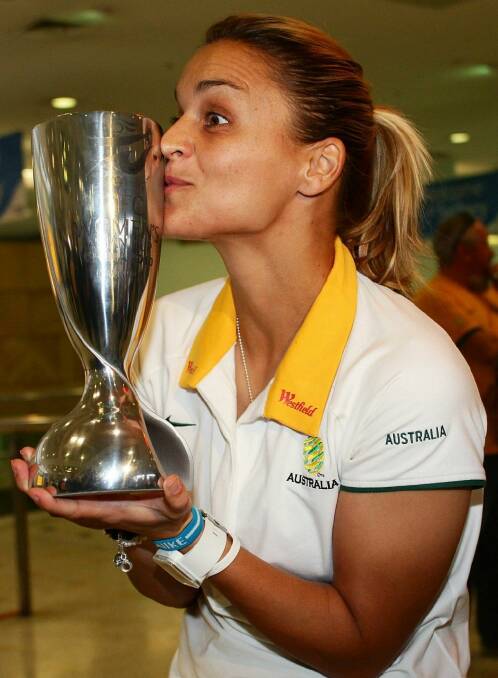 Magic Matildas: Australian captain Melissa Barbieri with the Asian Cup in 2010.