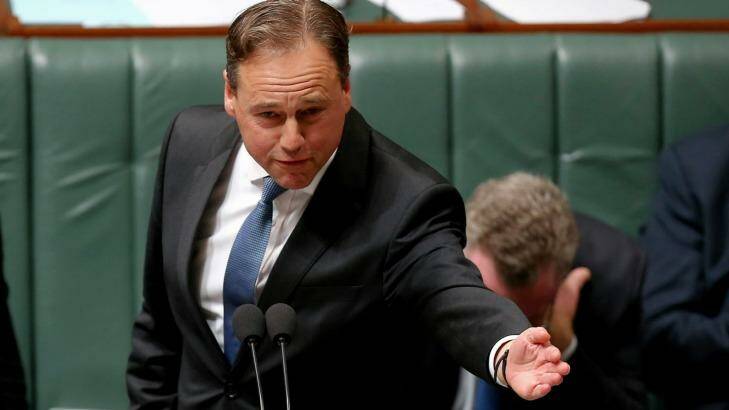 Environment Minister Greg Hunt during Question Time this week. Photo: Alex Ellinghausen