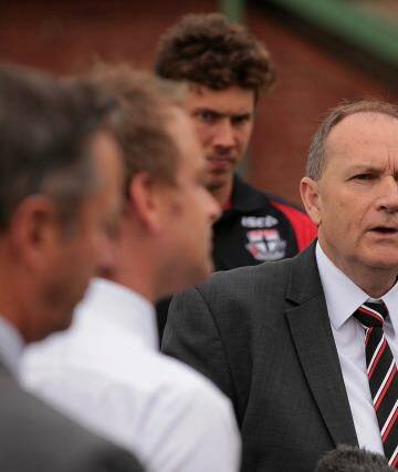 St Kilda president Peter Summers at the Junction Oval last month. Photo: Robert Prezioso
