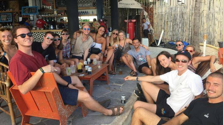 Charlie Cohen, pictured back right, and his group of friends from Melbourne are travelling through Central America. Photo: Supplied