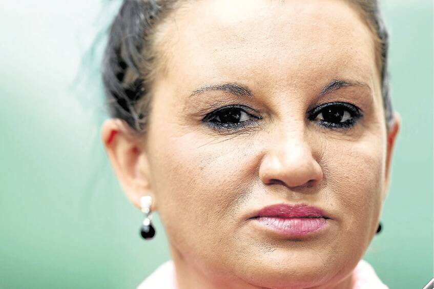 Tasmanian Senator Jacqui Lambie addresses the media during a press conference at Parliament House in Canberra on Monday 24 November 2014. Photo: Alex Ellinghausen
