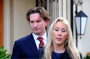 James Hird and his wife Tania leaving their Toorak home in August 2013. Photo: Penny Stephens