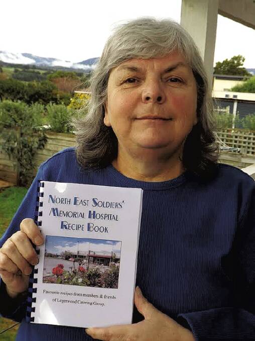 Marg Dennis with a copy of North East Soldiers' Memorial Hospital Recipe Book. Picture: PHIL DENNIS