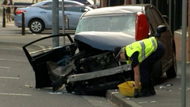 The collision in central Hobart left a young mother dead.  Photo: Screenshot ABC