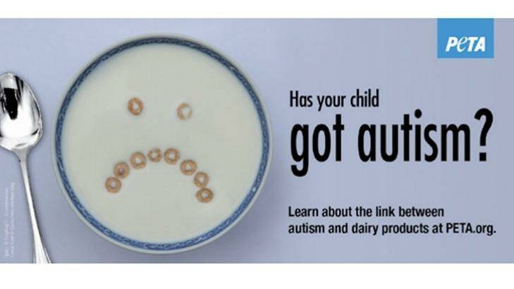 Fear mongering: One of PETA's controversial autism ads. Photo: PETA.