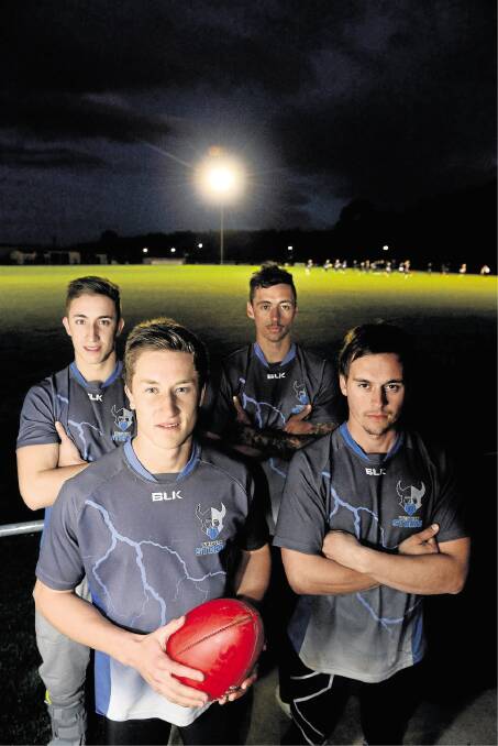 Thursday September 18 2014  photo:  Phillip BiggsWestern Storm pre grand final training:two set of brothers:  Matt and Will Hanson (left), Beau and Cody Thorp (right)