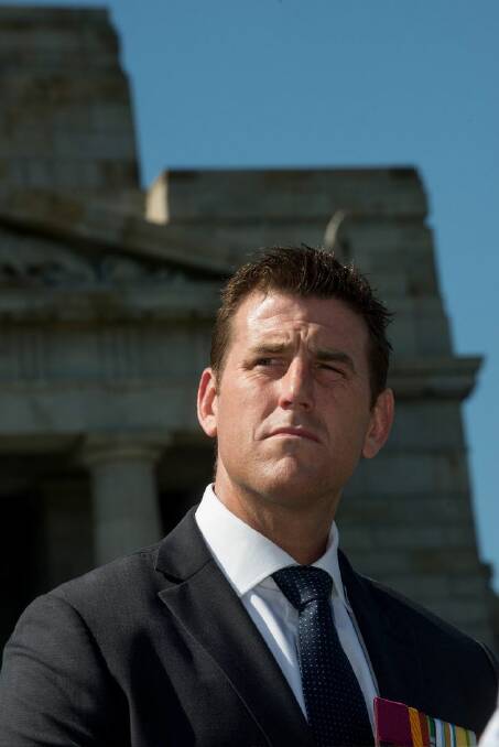 MELBOURNE, AUSTRALIA - JANUARY 22:  2015 Australia Post Legends Award recipient Ben Roberts-Smith VC MGat the Shrine of Remebrance on January 22, 2015 in Melbourne, Australia. Ben is one of five soldiers will be immortalised on a postage stamp as the recipients of the 2015 Australia Post Legends Award.  (Photo by Jesse Marlow/Fairfax Media)