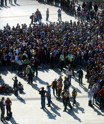 Fans may be forced to wait longer periods before entering AFL grounds. Photo: Sebastian Costanzo