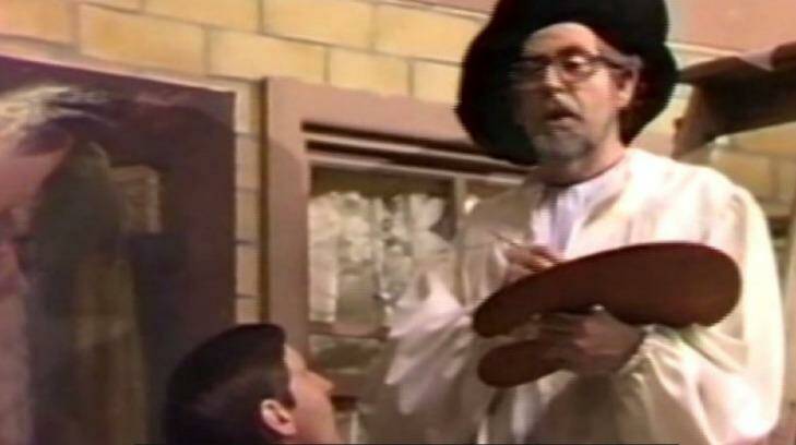 An image showing Rolf Harris performing a sketch with Tony Porter in the '80s. Harris did not remember meeting Porter.