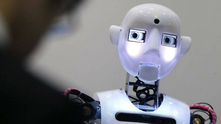 Nothing to worry about: The RoboThespian interactive humanoid robot, developed by Engineered Arts.  Photo: Kiyoshi Ota
