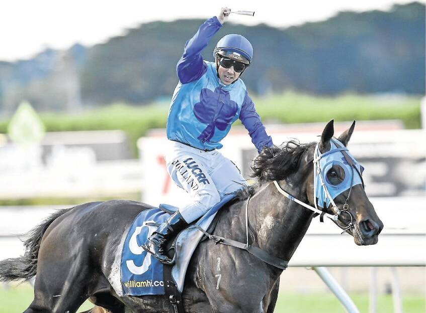 Dean Holland rode Banca Mo to victory in the Mornington Cup yesterday. Picture: GETTY IMAGES