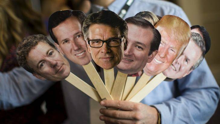 Cutouts of 2016 Republican presidential hopefuls at the annual gathering of young conservatives at the Conservative Political Action Conference. Photo: New York Times