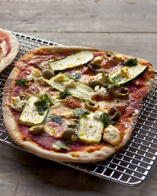 ... or try this zucchini, green olive, mint and fetta pizza <a href="http://www.goodfood.com.au/good-food/cook/recipe/zucchini-green-olive-mint-and-fetta-pizza-20130318-2g9uc.html"><b>(recipe here).</b></a> Photo: Marina Oliphant