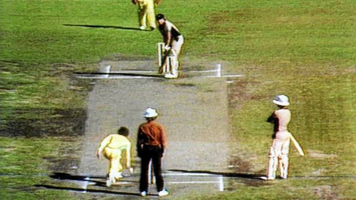 The infamous underarm ball at the  MCG on February 1, 1981.