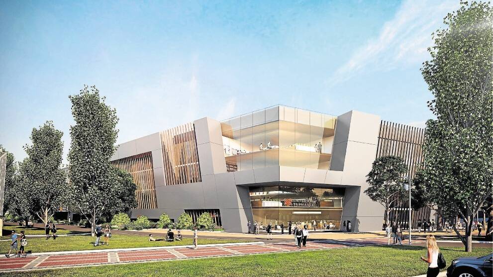Artist's impression of the new building in the proposed University of Tasmania move to Inveresk.