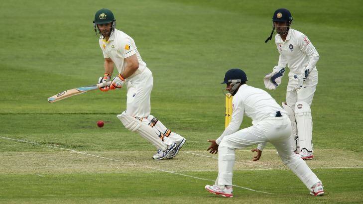 Ryan Carters played a lone hand for the Cricket Australia XI against India in Adelaide, scoring 58 in the host's score of 219.