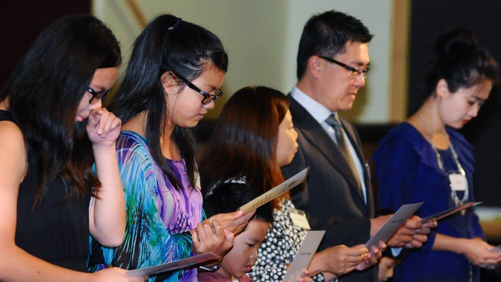 53 people from across the world took part in an Australian citizenship ceremony at Launceston's Albert Hall on Thursday. Picture: Neil Richardson