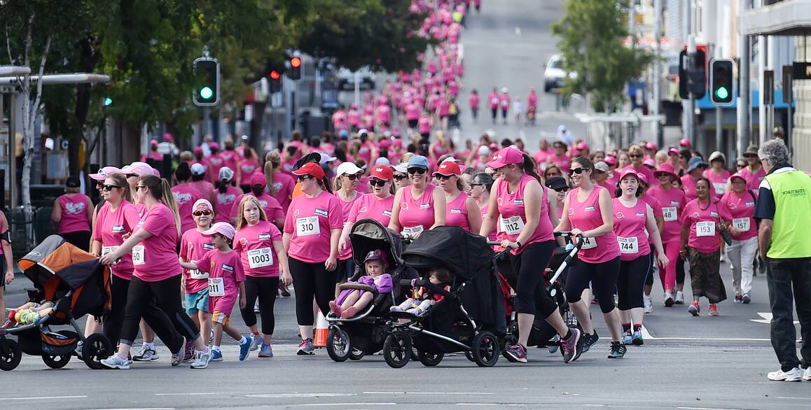 A sea of pink took over the streets of Launceston for the Women's 5k Walk and Run. Picture: Mark Jesser
