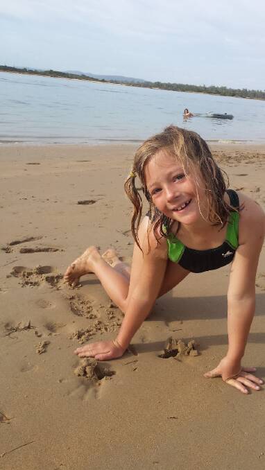 'my daughter Natalie 7yr enjoying Bakers Beach on the long weekend'. Sent in by Sandra Charlton