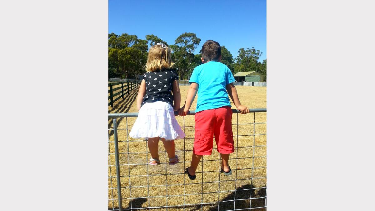'Oliver and Charlotte hanging out at the farm'. Sent in by Lisa Sutton