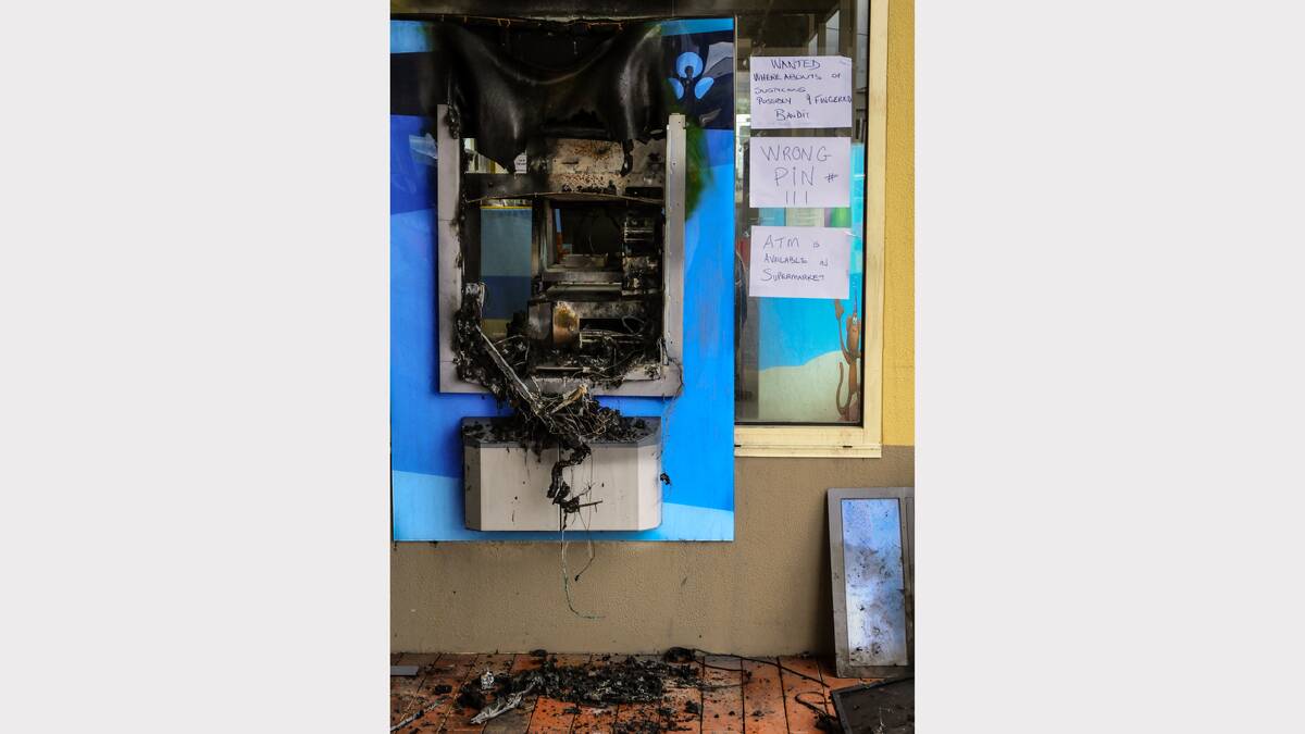 The damaged ATM at Browns Supermarket, Longford. Picture: Neil Richardson