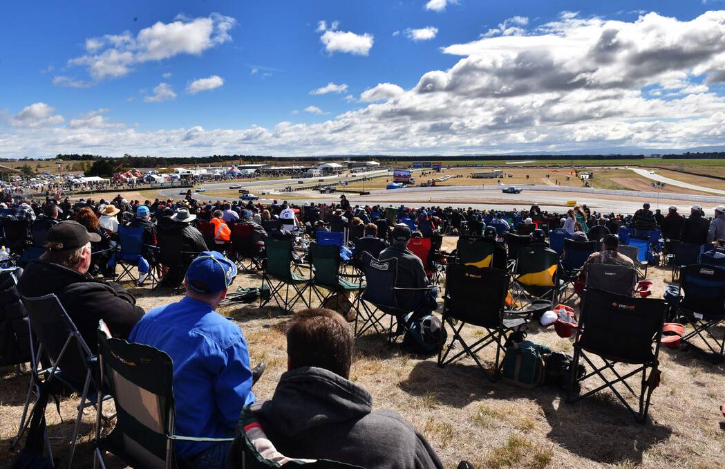 The crowd at Symmons Plains on Sunday for the V8 Supercars.