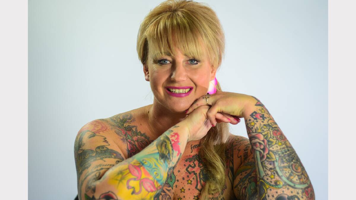 Former winner Kylie Simons, of Launceston, will compete in Miss Ink on Friday. Picture: PHILLIP BIGGS
