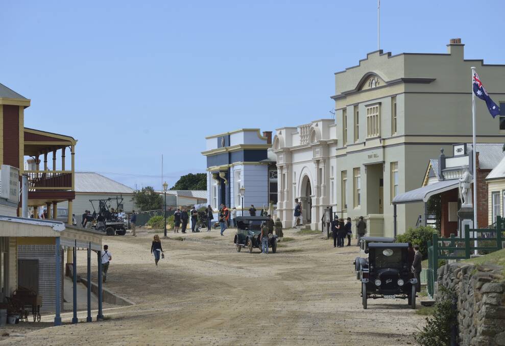 Stanley's main street was transformed for the filming of The Light Between Oceans.