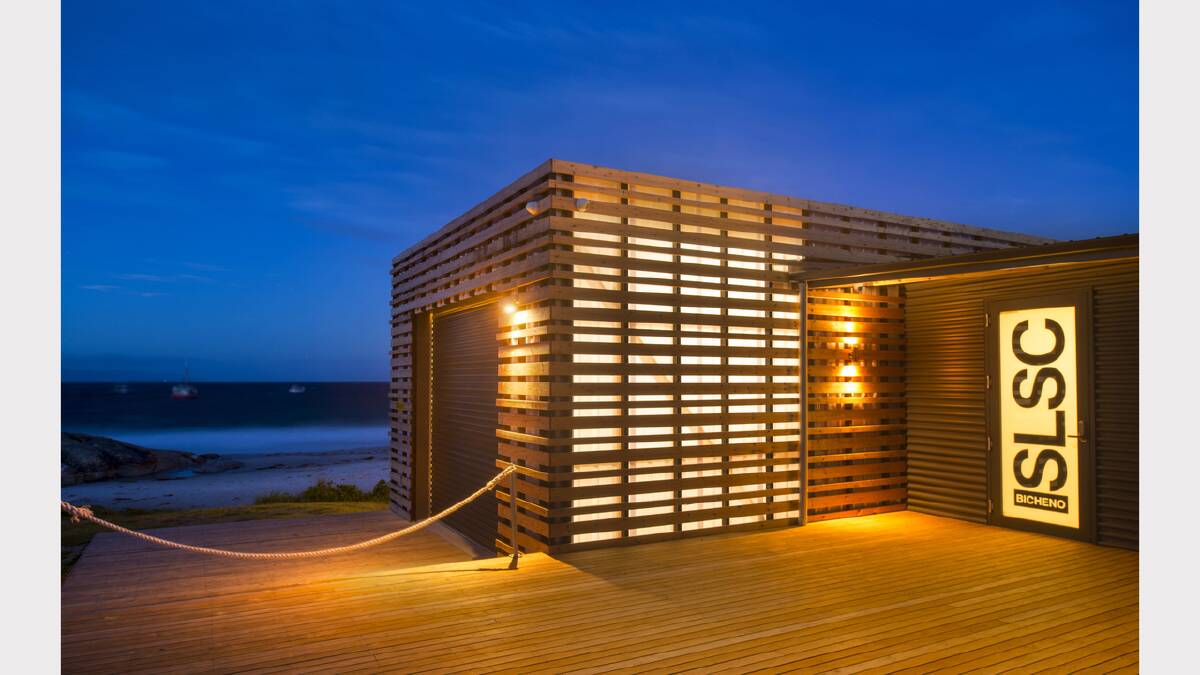 The Bicheno Surf Life Saving Club ... the boatshed design has been entered in the Australian Architecture Awards. Picture: supplied, Rob Burnett