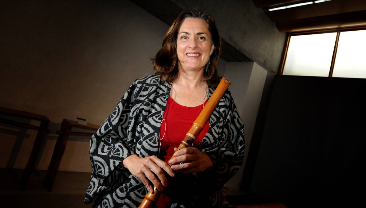 Shakuhachi player Anne Norman will perform at Launceston’s Design Tasmania Centre on Sunday.Picture: GEOFF ROBSON