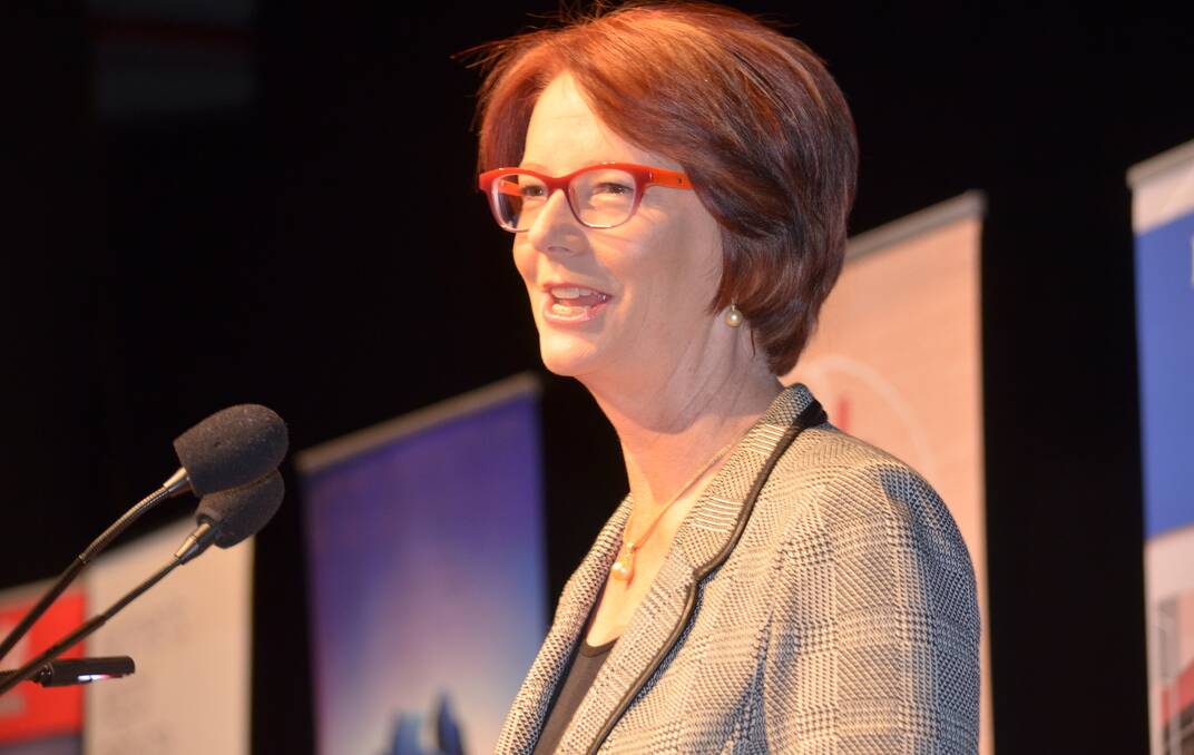 Former Prime Minister Julia Gillard has urged 600 people gathered in Hobart on Tuesday morning to lobby hard in support of international education. Picture: Daniel McCulloch