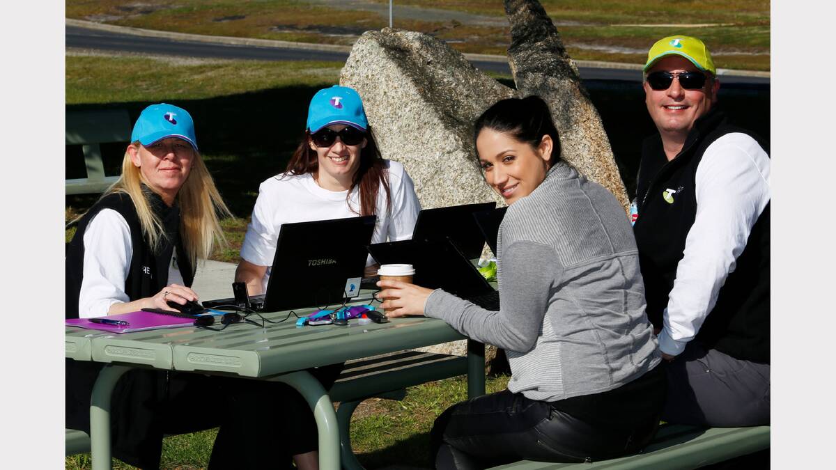 Members of Telstra's 'Check-In' team made stops in Huonville, New Norfolk, Bicheno and Campbell Town last month.