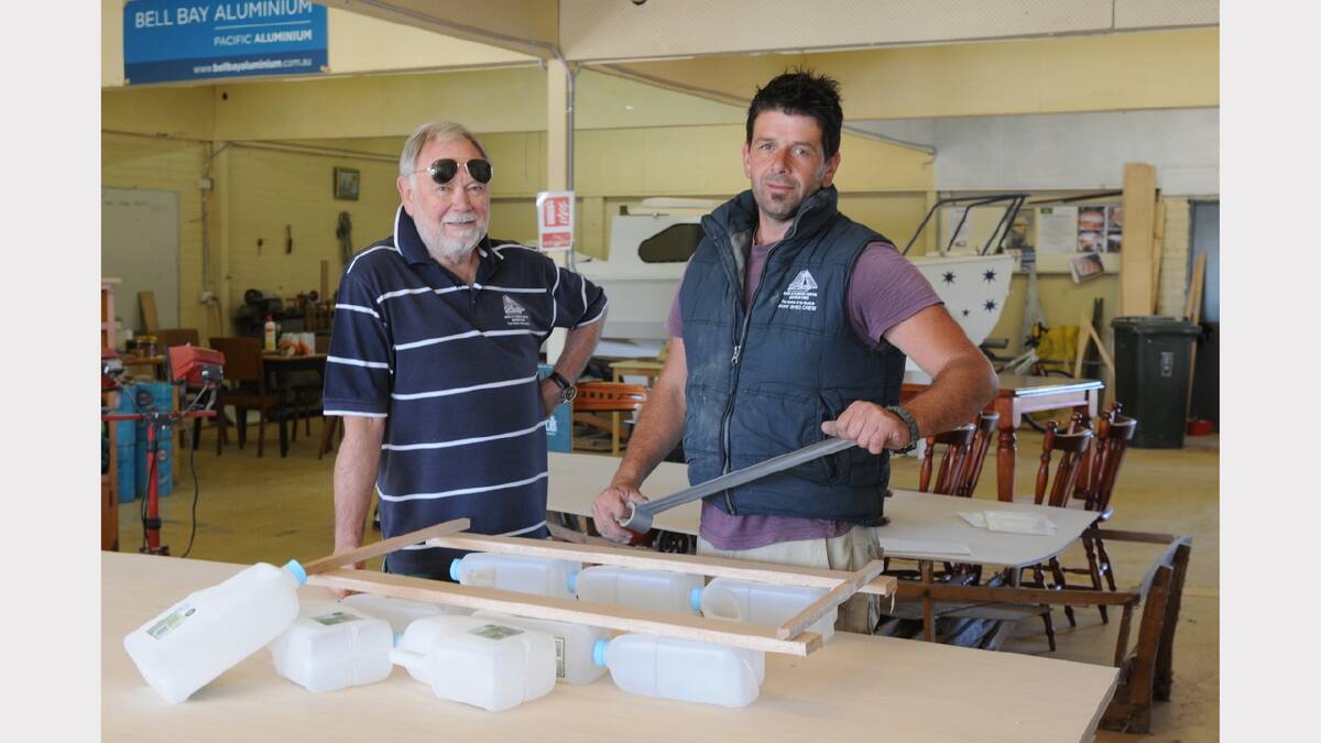 Bass and Flinders Centre managing director Tim Cory and Bass and Flinders Boat Shed supervisor Nathan Robertson at George Town. Picture: PAUL SCAMBLER