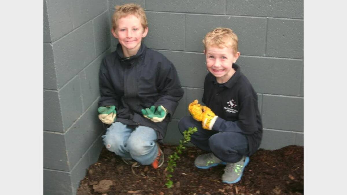 Pupils of Port Dalrymple School participate in Tamar NRM's tree planting day.