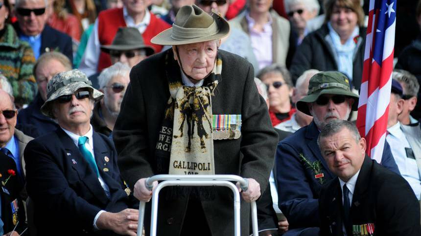 Vincent Cahill at the Longford 11am Anzac Day service. Picture: Geoff Robson