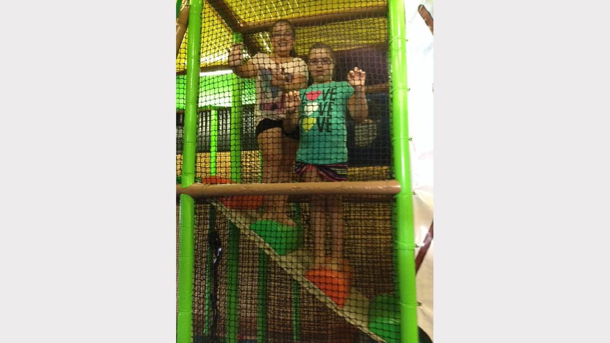 'Nikki and Paige having fun at Kids Paradie'. Sent in by Tynaha