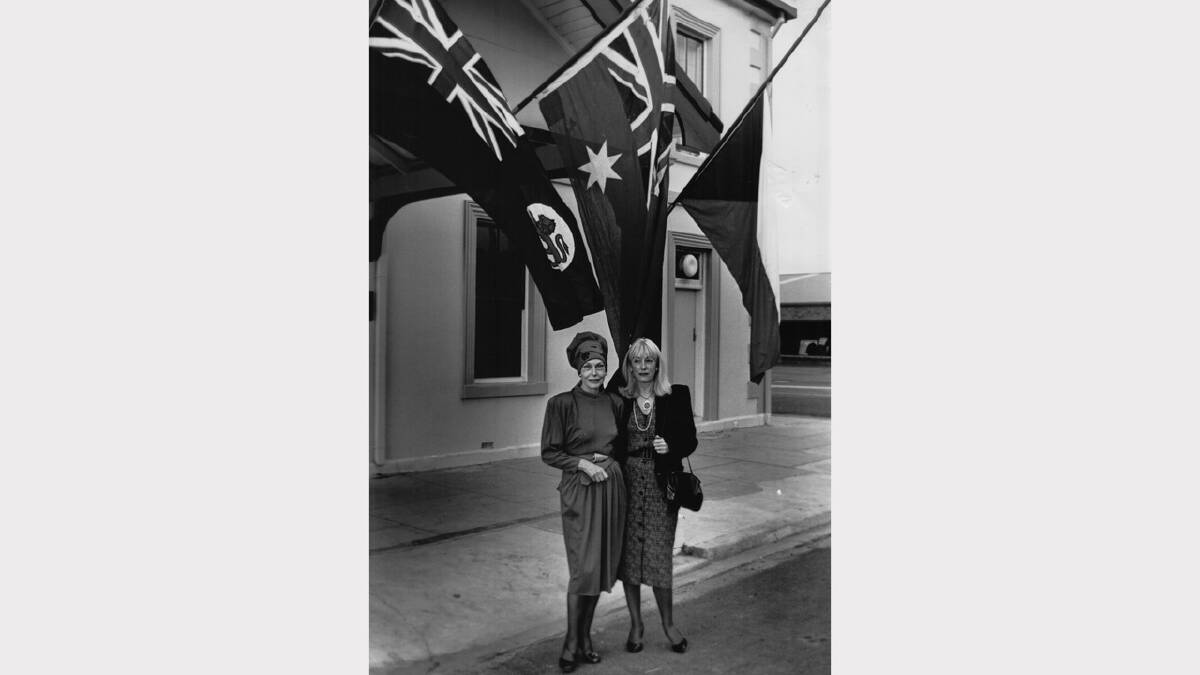 Anzac Day flashback gallery | Sisters Lorraine Klemes and Jennifer Miller fly the flags for Anzac Day at Latrobe, 1989.