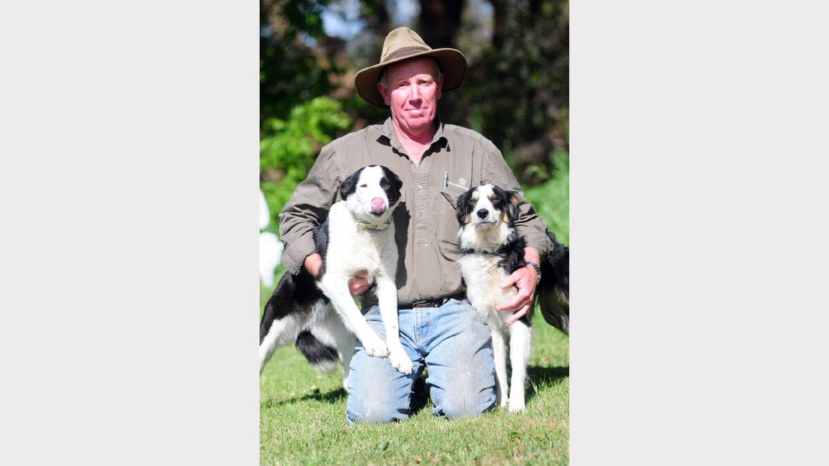 Michael Grant, of Westbury, with winning dogs, Fleetwood Dot and Fleetwood Essie.