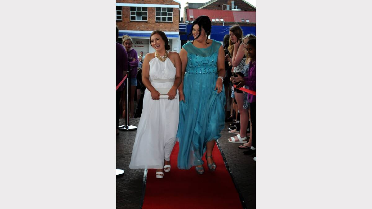 Brooks High School students having a giggle on the red carpet of their End of Year Celebration Dinner. Picture: Geoff Robson